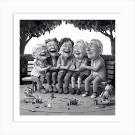 A Whimsical Black And White Illustration Depicting Gz Aaifctbyrbmka5 Gmca Nz8c3yojtqaru6zdnqvxqq Art Print