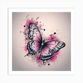 Butterfly Tattoo 4 Art Print