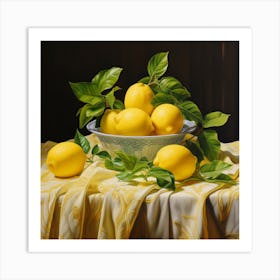 Lemons In A Bowl Art Print