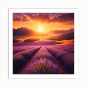 A lavender field Art Print