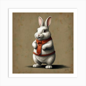 Rabbit In A Tie 2 Art Print