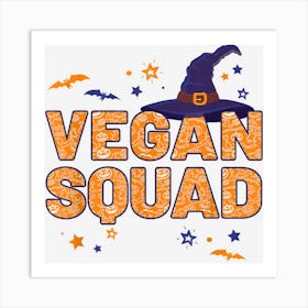 Vegan Squad Witch Halloween Matching Vegetarian Art Print