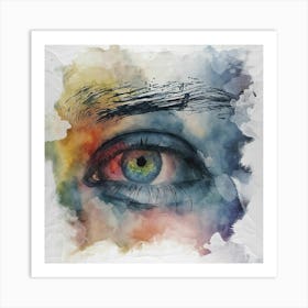 Eye Of A Woman Watercolor Painting Art Print