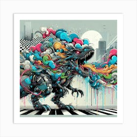 Godzilla Canvas Print Art Print