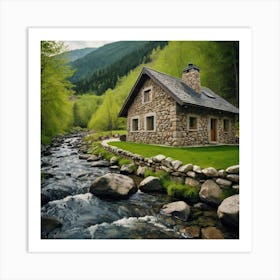 Small House In The Mountains Art Print