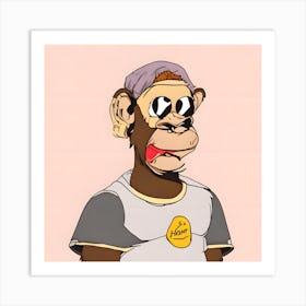 Monkey In A Hat 1 Art Print