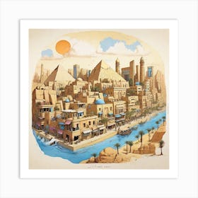 Egyptian City Art Print