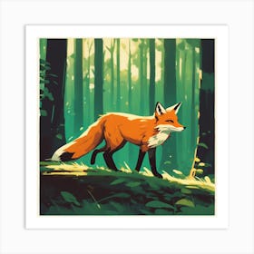 Fox In The Forest 24 Art Print