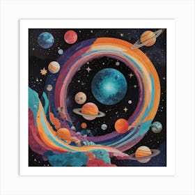 Planets In Space 1 Art Print