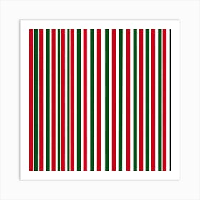 Christmas Striped Print Art Print