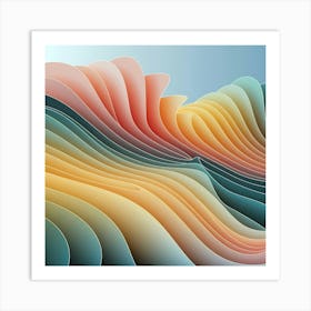 Abstract Background With Waves Art Print