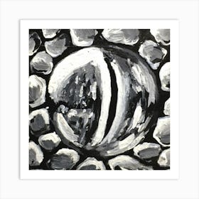 Eye of the Snack Black and White Art Print