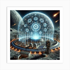 A Futuristic Science Fiction Depiction Of An Energ Art Print