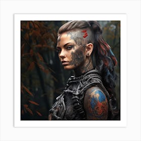 Woman With Tattoos Art Print