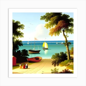 Day At The Beach Art Print