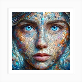 Mosaic Portrait Of A Woman 1 Art Print