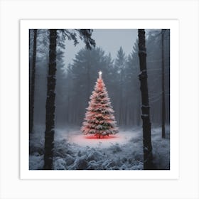 Christmas Tree In The Forest 65 Art Print