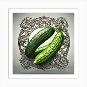 Cucumbers In A Frame 31 Art Print