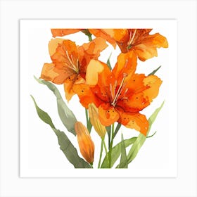 Orange Lilies Art Print