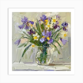 Irises In A Vase 1 Art Print