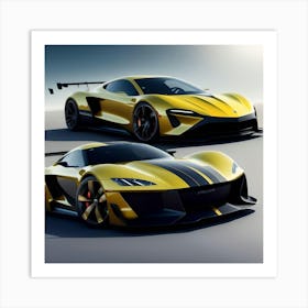 yellow sports cars Art Print