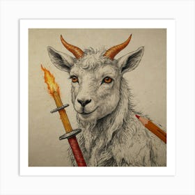 Goat With Horns 18 Art Print