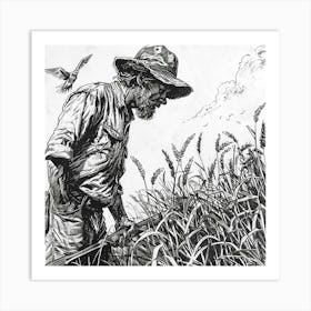 Farmer In The Field 1 Art Print