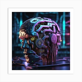 Futuristic Robot Head 8 Art Print