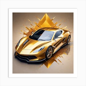 Gold Sports Car 13 Art Print