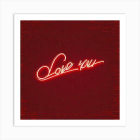 Love sign in neon red Art Print