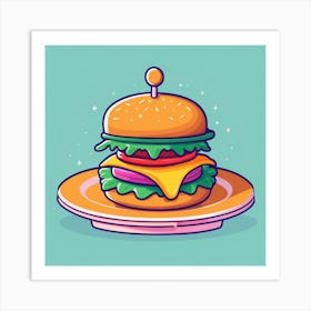 Cartoon Burger 13 Art Print