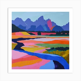 Colourful Abstract Grand Teton National Park Usa 7 Art Print