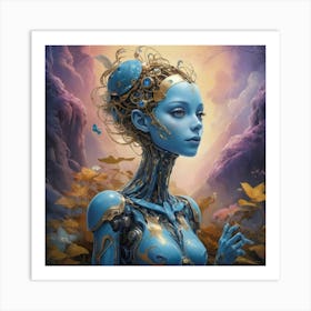 Blue Woman Art Print Art Print