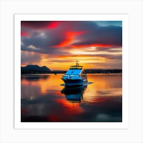 Sunset On A Boat 15 Art Print