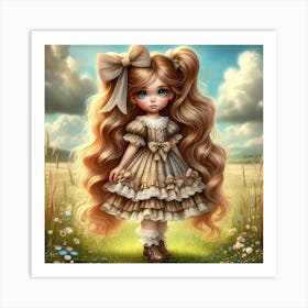 Little Girl With Long Hair 4 Art Print