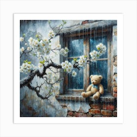 Teddy Bear In The Rain 5 Art Print