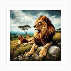 Lion King Mosaic Art Print