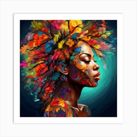 Afro Hair Painting Art Print