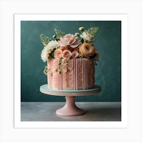 Pink Wedding Cake Art Print