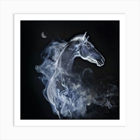 Ethereal Moonlit Horse Art Print