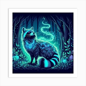 A mystical raccoon 1 Art Print