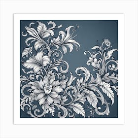 Ornate Floral Pattern 4 Art Print
