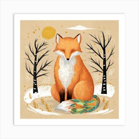 Rainbow Fox Nursery (2) Art Print