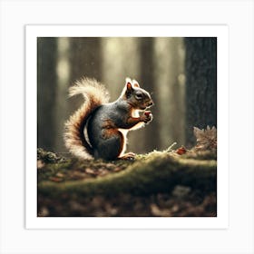 Squirrel In The Forest 45 Art Print