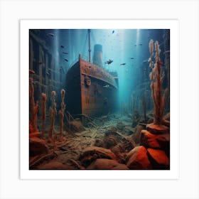 Titanic Under The Sea 1 Art Print