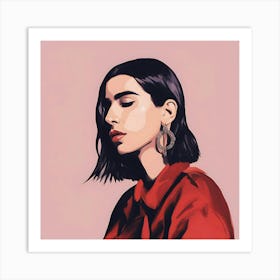 A Painting of a Woman With Earrings Art Print