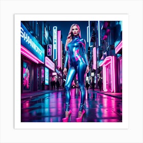 Neon Girl 1 Art Print