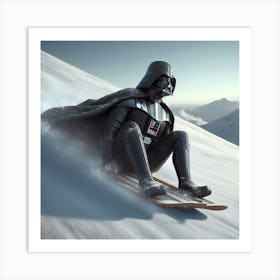 Darth Vader Goes Sledding Star Wars Art Print Art Print