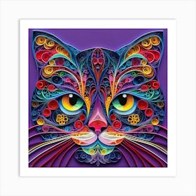 Quilling Cat 2 Art Print