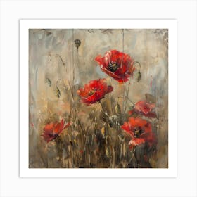 Impressionist Poppies # 3 Art Print